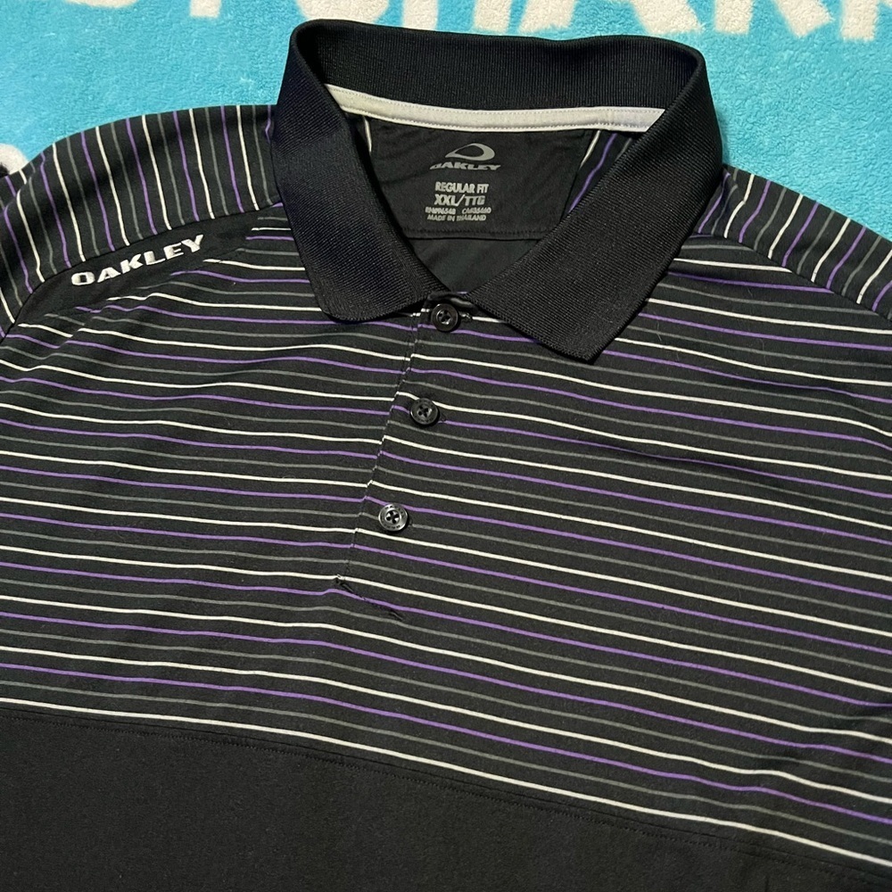 Oakley Hydrolix Dri-fit Black & Purple Polo Shirt XXL​​